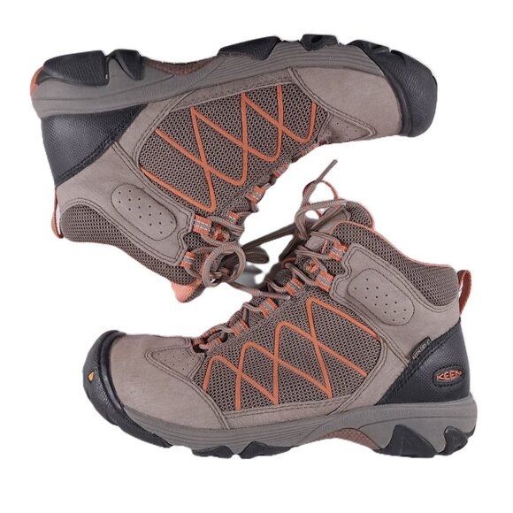 Keen Verdi II Mid Hiking Boots Women 8.5 Leather Tan Orange Outdoor 1009555 - Picture 6 of 15